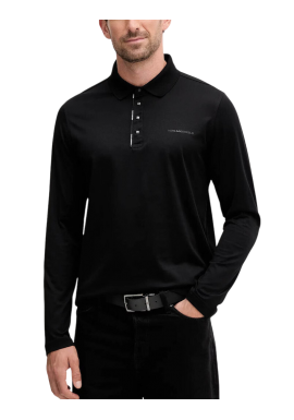Ανδρικό Μακρυμάνικο Polo Μαύρο Karl Lagerfeld 745002 554200-990