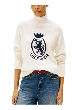 Γυναικείο TH Crest Πουλόβερ Εκρού Tommy Hilfiger WW0WW46434-Z00