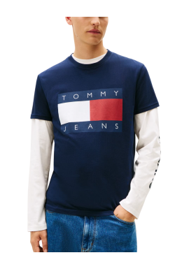 Ανδρικό T-shirt Navy Μπλε Tommy Jeans DM0DM22645-C1G