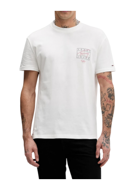Ανδρικό T-shirt Λευκό Tommy Jeans DM0DM22319-YBL