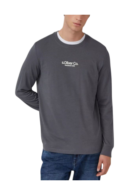 Ανδρικό Μακρυμάνικο T-shirt Γκρι S.Oliver 2169157-95D1