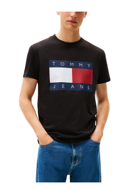 Ανδρικό T-shirt Μαύρο Tommy Jeans DM0DM22645-BDS