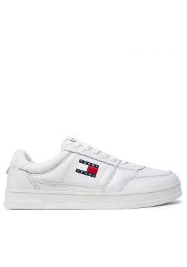 Ανδρικά Δερμάτινα Greenwich Sneakers Λευκά Tommy Jeans EM0EM01574-YBL