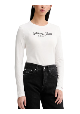 Γυναικείο Slim Μακρυμάνικο T-shirt Λευκό Tommy Jeans DW0DW21844-YBL
