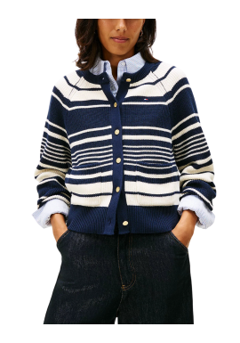 Γυναικεία Ριγέ Ζακέτα Navy Μπλε Tommy Hilfiger WW0WW48795-0AA