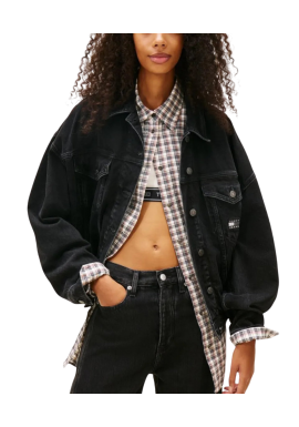 Γυναικείο Oversized Τζιν Μπουφάν Μαύρο Tommy Jeans DW0DW22602-1BZ