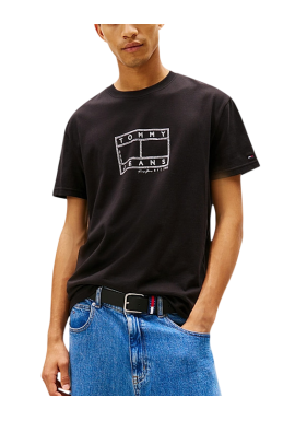 Ανδρικό T-shirt Μαύρο Tommy Jeans DM0DM22317-BDS