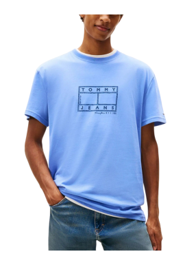 Ανδρικό T-shirt Γαλάζιο Tommy Jeans DM0DM22317-C58