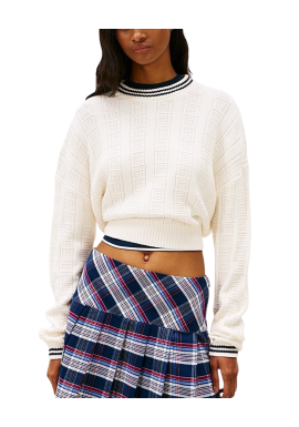 Γυναικείο Boxy Πουλόβερ Off White Tommy Jeans DW0DW22025-YBH