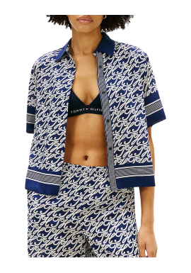 Γυναικείο Κοντομάνικο Πουκάμισο Navy Μπλε Tommy Hilfiger WW0WW49547-0YF