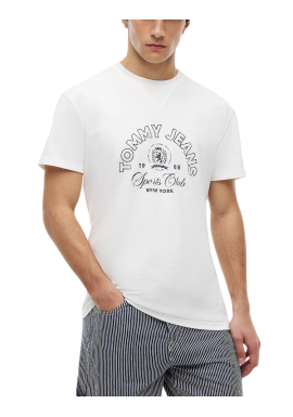 Ανδρικό T-shirt Λευκό Tommy Jeans DM0DM23175-YBL
