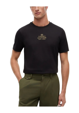 Ανδρικό T-shirt Μαύρο Tommy Hilfiger MW0MW43227-BDS