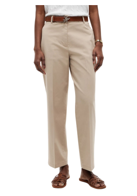 Γυναικείο Slim Straight Παντελόνι Μπεζ Tommy Hilfiger WW0WW52817-AEG