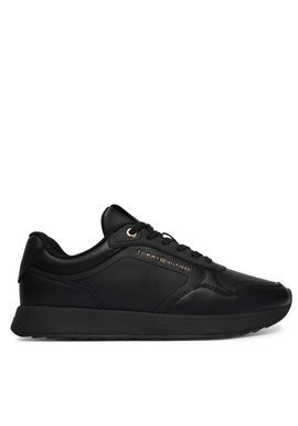 Γυναικεία Δερμάτινα Retro Runner Sneakers Μαύρα Tommy Hilfiger FW0FW09411-BDS