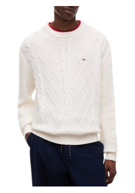 Ανδρικό Πουλόβερ Εκρού Tommy Jeans DM0DM23405-YBH