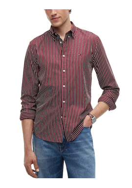 Ανδρικό Ριγέ Πουκάμισο Μπορντό Tommy Hilfiger MW0MW44571-0EV