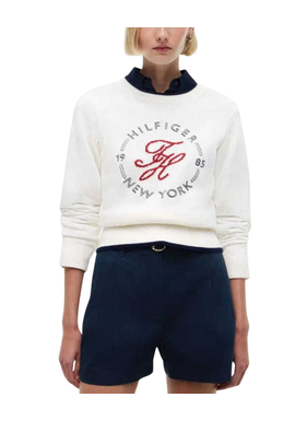 Γυναικείο Πουλόβερ Εκρού Tommy Hilfiger WW0WW51007-Z00