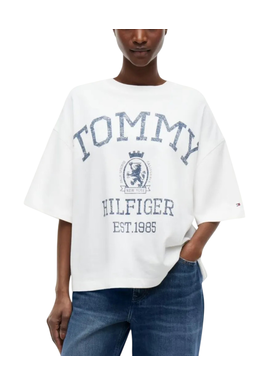 Γυναικείο Varsity Crest T-shirt Λευκό Tommy Hilfiger WW0WW50940-YBL