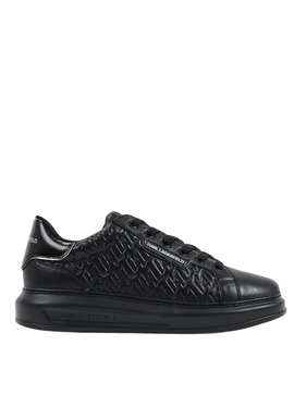 Ανδρικά Δερμάτινα Kapri Monogram Sneakers Μαύρα Karl Lagerfeld KL52549T-00X Black