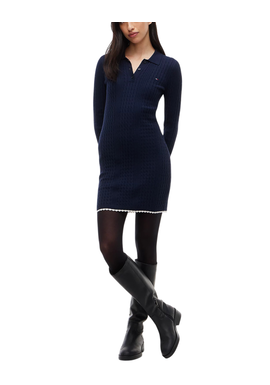 Γυναικείο Πλεκτό Polo Φόρεμα Navy Μπλε Tommy Jeans DW0DW23317-C1G