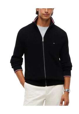 Ανδρική Πλεκτή Ζακέτα Μαύρη Tommy Hilfiger MW0MW41517-BDS