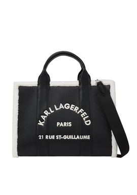 Γυναικεία K/Rsg Md Tote Shearling Τσάντα Μαύρη Karl Lagerfeld B4W30087-999 Black