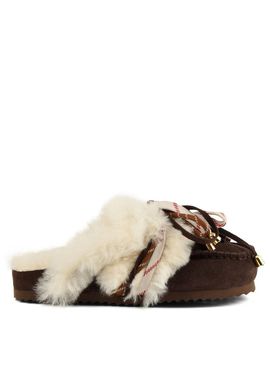 Γυναικείες Slofi Furry Παντόφλες Καφέ Colors Of California HC SHSLOFI04-CHOCOLATE