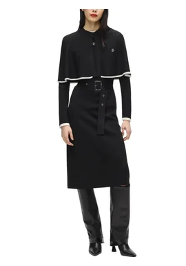 Γυναικείο Μακρυμάνικο Φόρεμα Μαύρο Karl Lagerfeld B4W13027-998 Black/White