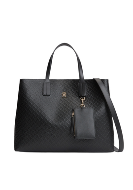Γυναικεία Icon Satchel Τσάντα Μαύρη Tommy Hilfiger AW0AW18923-BDS