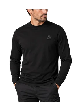 Ανδρικό Μακρυμάνικο T-shirt Μαύρο Karl Lagerfeld 755048 564235-990