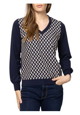 Γυναικείο Calishaw26 Μακρυμάνικο T-shirt Navy Μπλε Heavy Tools T15056-GEOMETRIC