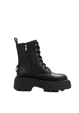 Γυναικεία Phantom Lace Up Zip Μποτάκια Μαύρα Buffalo BUFPD00018432-BLACK