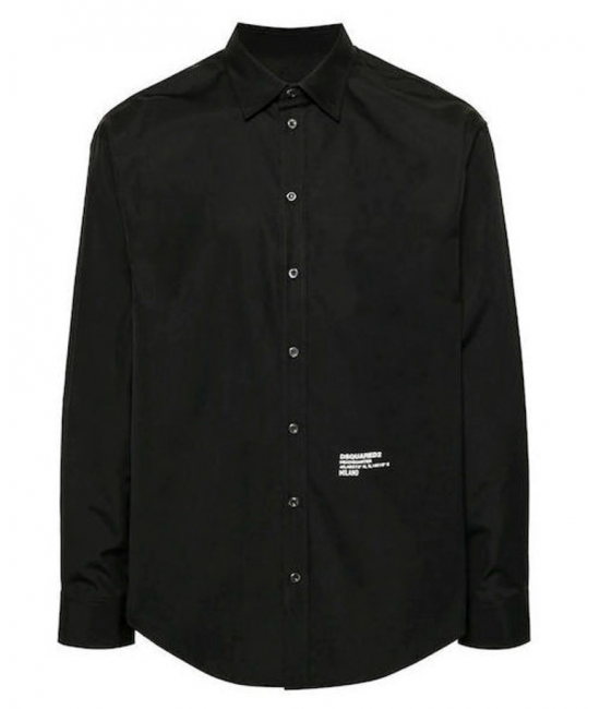Ανδρικό Πουκάμισο Μαύρο Dsquared2 S74DM0862S36275-900
