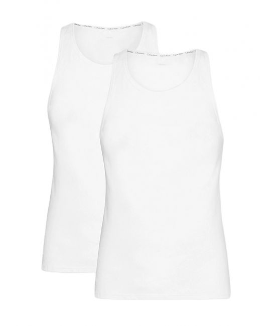Ανδρικό Σετ Φανελάκια 2 Τεμάχια Λευκά Calvin Klein 000NB1099A-100