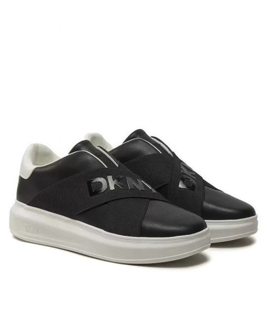 Γυναικεία Δερμάτινα Jaye Slip On Sneakers Μαύρα DKNY K4467549-BLACK