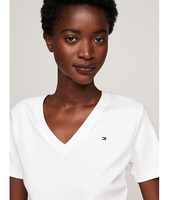 Γυναικείο T-shirt Εκρού Tommy Hilfiger WW0WW40584-02Z