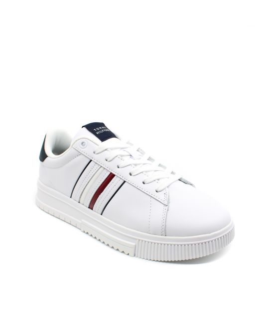 Ανδρικά Δερμάτινα Sneakers Λευκά Tommy Hilfiger FM0FM05406-YBS