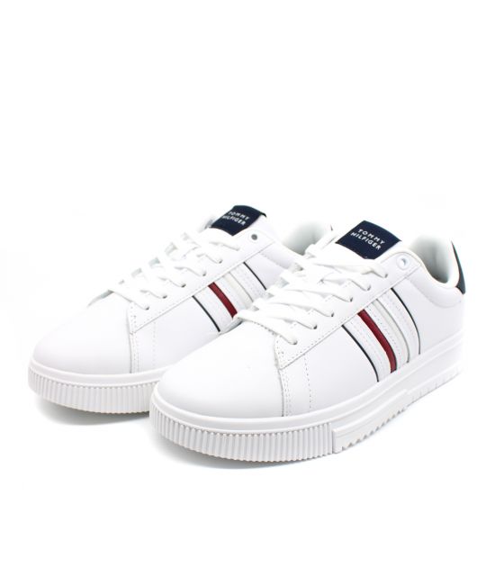 Ανδρικά Δερμάτινα Sneakers Λευκά Tommy Hilfiger FM0FM05406-YBS