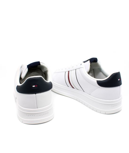 Ανδρικά Δερμάτινα Sneakers Λευκά Tommy Hilfiger FM0FM05406-YBS