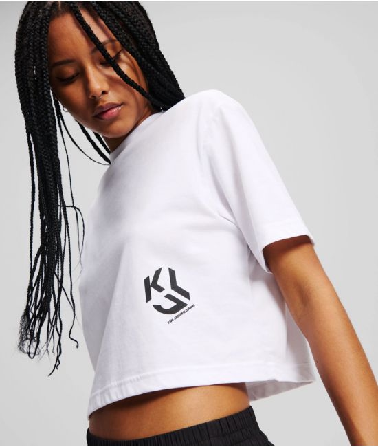 Γυναικείο Cropped Monogram T-shirt Λευκό Karl Lagerfeld Jeans A2W17076-100 WHITE