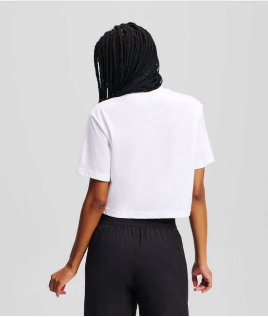 Γυναικείο Cropped Monogram T-shirt Λευκό Karl Lagerfeld Jeans A2W17076-100 WHITE