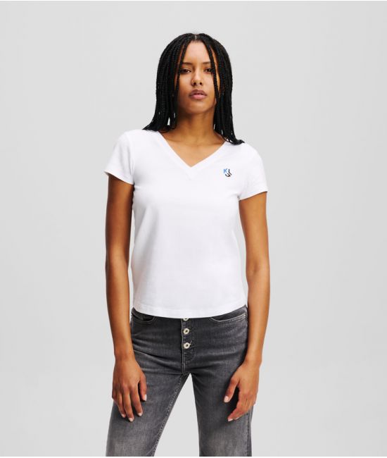 Γυναικείο Slim T-shirt Λευκό Karl Lagerfeld Jeans A2W17097-100 WHITE