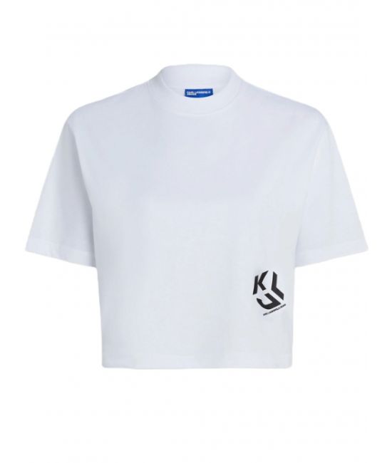 Γυναικείο Cropped Monogram T-shirt Λευκό Karl Lagerfeld Jeans A2W17076-100 WHITE