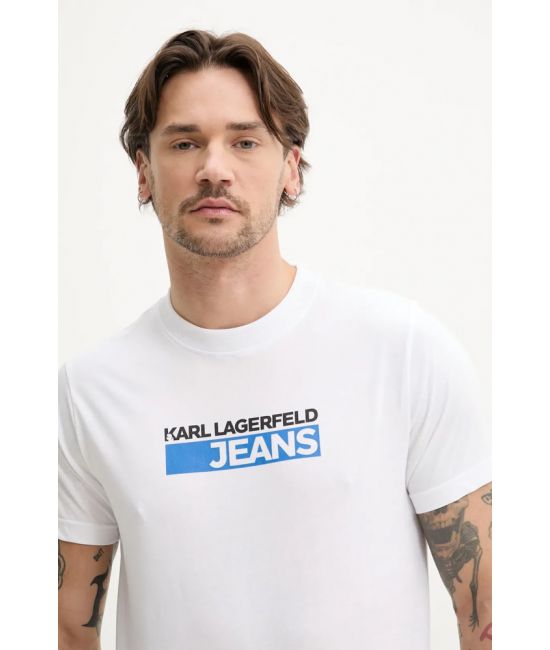 Ανδρικό Slim T-shirt Λευκό Karl Lagerfeld Jeans A2M17074-100 WHITE