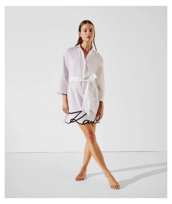 Γυναικείο DNA Signature Beach Φόρεμα Λευκό Karl Lagerfeld A2W46075-100 White