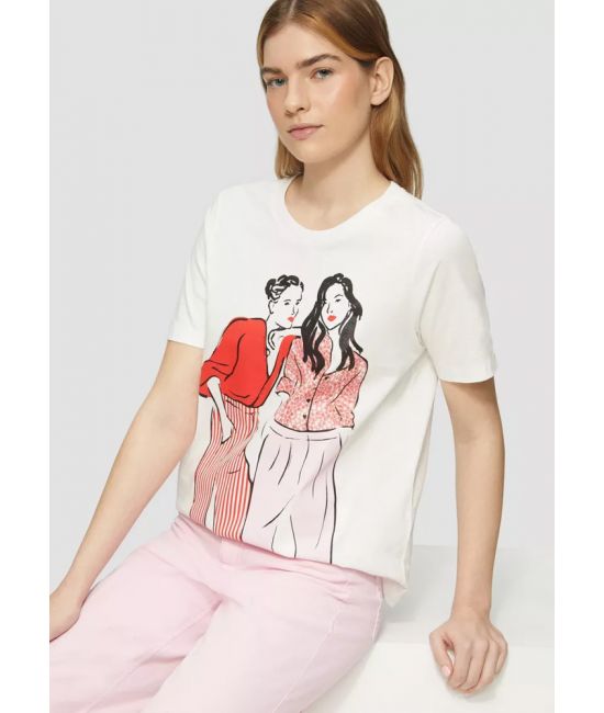 Γυναικείο T-shirt Εκρού S.Oliver 2164099-02E1