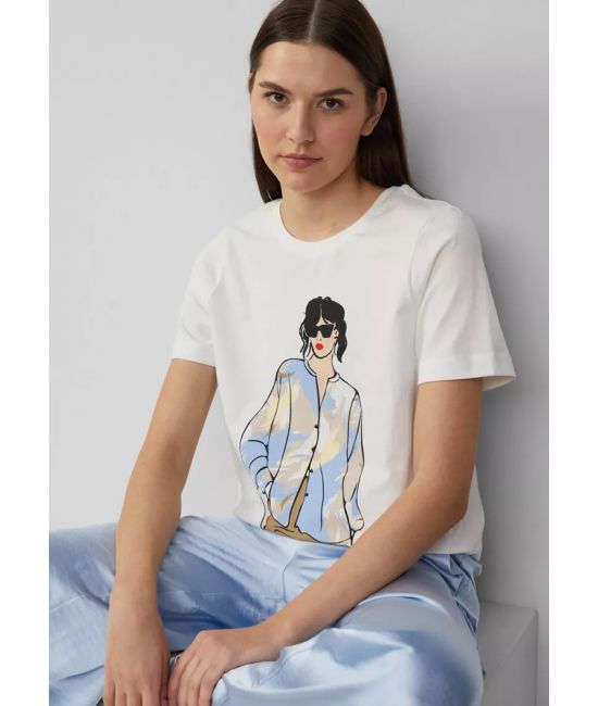 Γυναικείο T-Shirt Λευκό S.Oliver 2164146-02E1