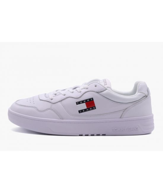 Ανδρικά Δερμάτινα Sneakers Λευκά Tommy Jeans EM0EM01443-YBR