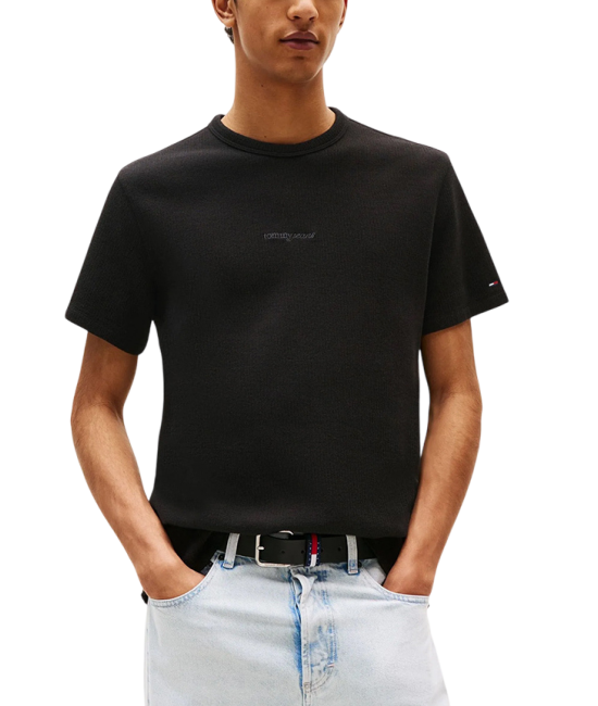 Ανδρικό T-shirt Μαύρο Tommy Jeans DM0DM21778-BDS