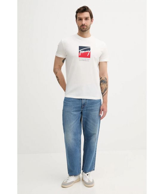 Ανδρικό T-shirt Λευκό Tommy Jeans DM0DM21940-YBL